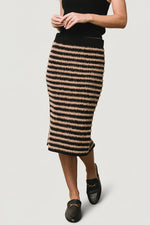 Mitzi Knit Midi Skirt | Black + Camel