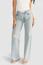 Ronda Mid Rise Ripped Jeans | Light Wash
