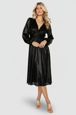 Aisha Shimmer Dress | Black