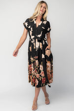 Pembroke Midi Dress | Black Floral
