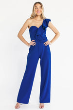 Lisbon Ruffle Jumpsuit | Cobalt