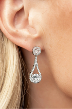 Balini Pave Drop Earrings | Silver