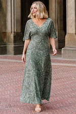 Sevilla Mesh Maxi Dress | Dark Sage
