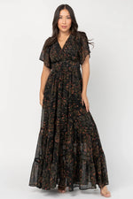 Katherine Maxi Dress | Black Multi Print
