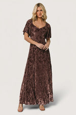 Everley Velvet Maxi Dress | Espresso