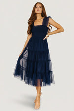 Emma Smocked Tulle Dress | Navy