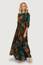 Paula Satin Maxi Dress | Jade Multi