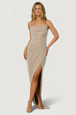Melania Sequin Gown | Natural