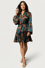 Venice Short Dress | Jade + Copper Floral