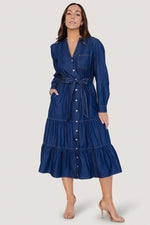 Misty Midi Dress | Denim Blue