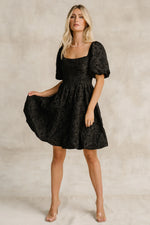 Enchanted Jacquard Dress | Black