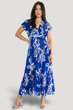 Rosa Midi Dress | Cobalt Print