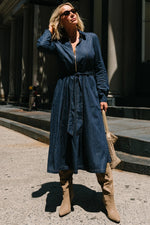 Larkin Midi Dress | Dark Chambray