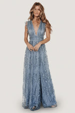 Arlene Shimmer Gown | Winter Blue