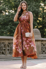 Hudson Midi Dress | Brown Floral