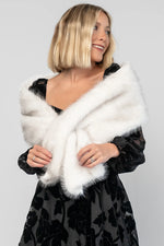 Torino Faux Fur Shawl | Pearl Gray