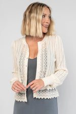 Bethany Pointelle Cardigan | Cream