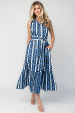 Brooke Button Down Dress | Blue + White