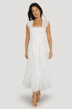 Emma Smocked Tulle Dress | Off White