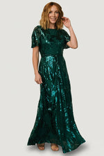 Muse Sequin Maxi Dress | Emerald