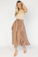 Stacy Midi Dress | Taupe + Mocha