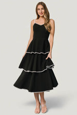 Odette Tiered Dress | Black + White