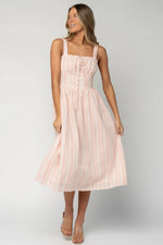 Melina Midi Dress | Peach Stripe