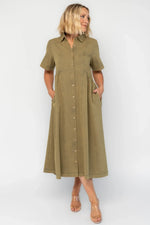 Lenore Button Up Dress | Olive