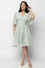 Bonnie Short Dress | Sage Floral