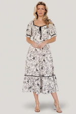 Mariana Midi Dress | Cream + Black Floral