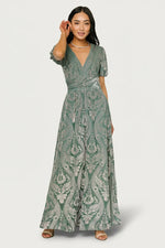 Leslie Velvet Maxi Dress | Sage + Silver