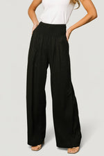 Parvati Smocked Waist Pants | Black