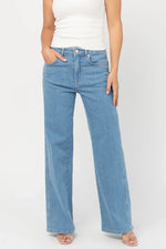 Vesper Mid Rise Wide Leg Jeans | Mid Wash