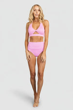 Del Mar Ribbed Bikini Bottom | Pink