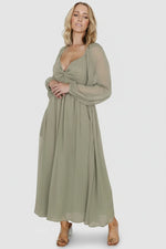 Dione Midi Dress | Dusty Olive