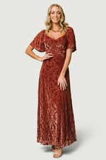 Everley Velvet Maxi Dress | Cinnamon