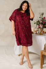 Rhea Sequin Short Dress | Burgundy