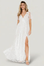 Marseille Embossed Maxi Dress | White
