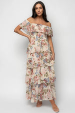 Carina Off Shoulder Maxi Dress | Multi Floral