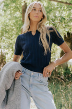 Perry Knit Top | Navy