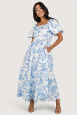 Graceland Maxi Dress | White + Blue Floral