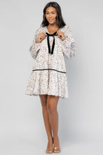 Caprice Bow Front Short Dress | Ivory Floral