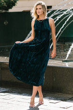 Octavia Velvet Midi Dress | Deep Teal