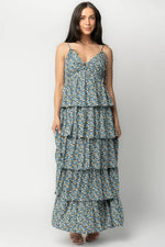 Wilma Maxi Dress | Dark Blue Multi