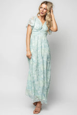 Soline Maxi Dress | Light Teal Floral