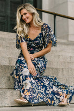 Positano Maxi Dress | Navy Multi
