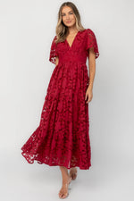Samara Midi Dress | Cranberry