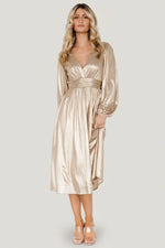 Aisha Shimmer Dress | Champagne
