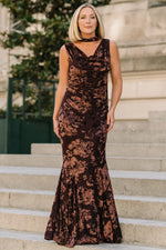 Juilliard Velvet Maxi Dress | Brown