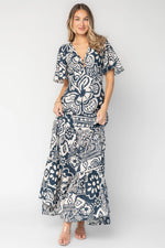 Jules Maxi Dress | Dark Blue Print